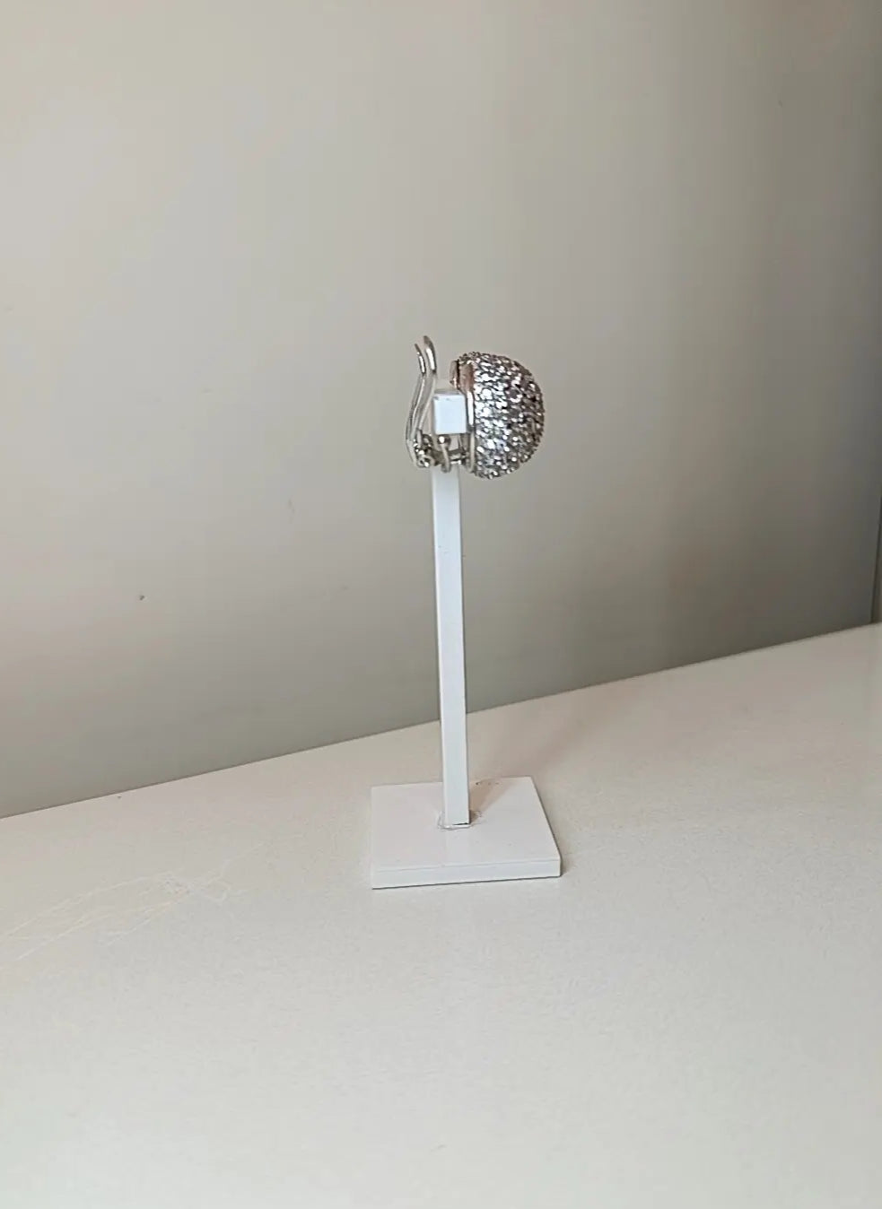 ORECCHINI SFERA PAVE' A CLIPS ARGENTO