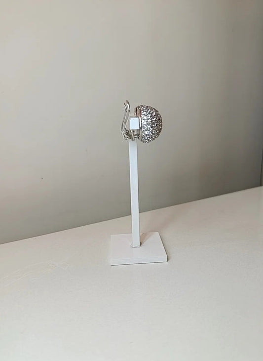 ORECCHINI SFERA PAVE' A CLIPS ARGENTO