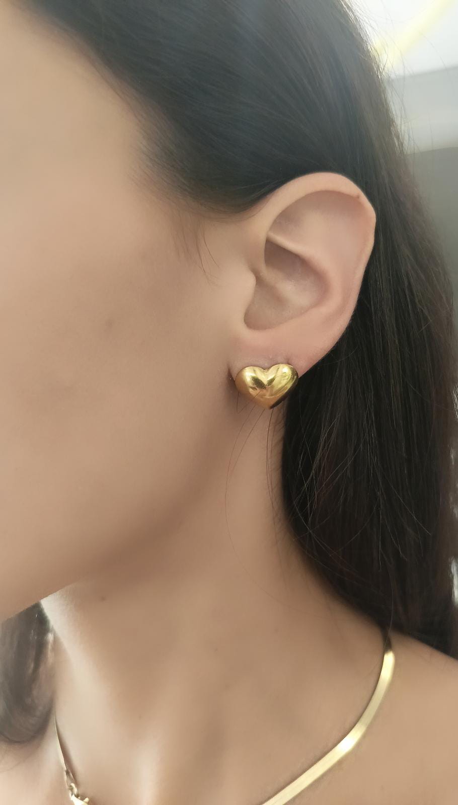 Orecchini cuore bombato