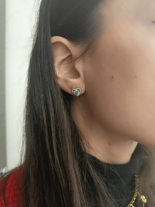 Orecchini cuore di moissanite argento