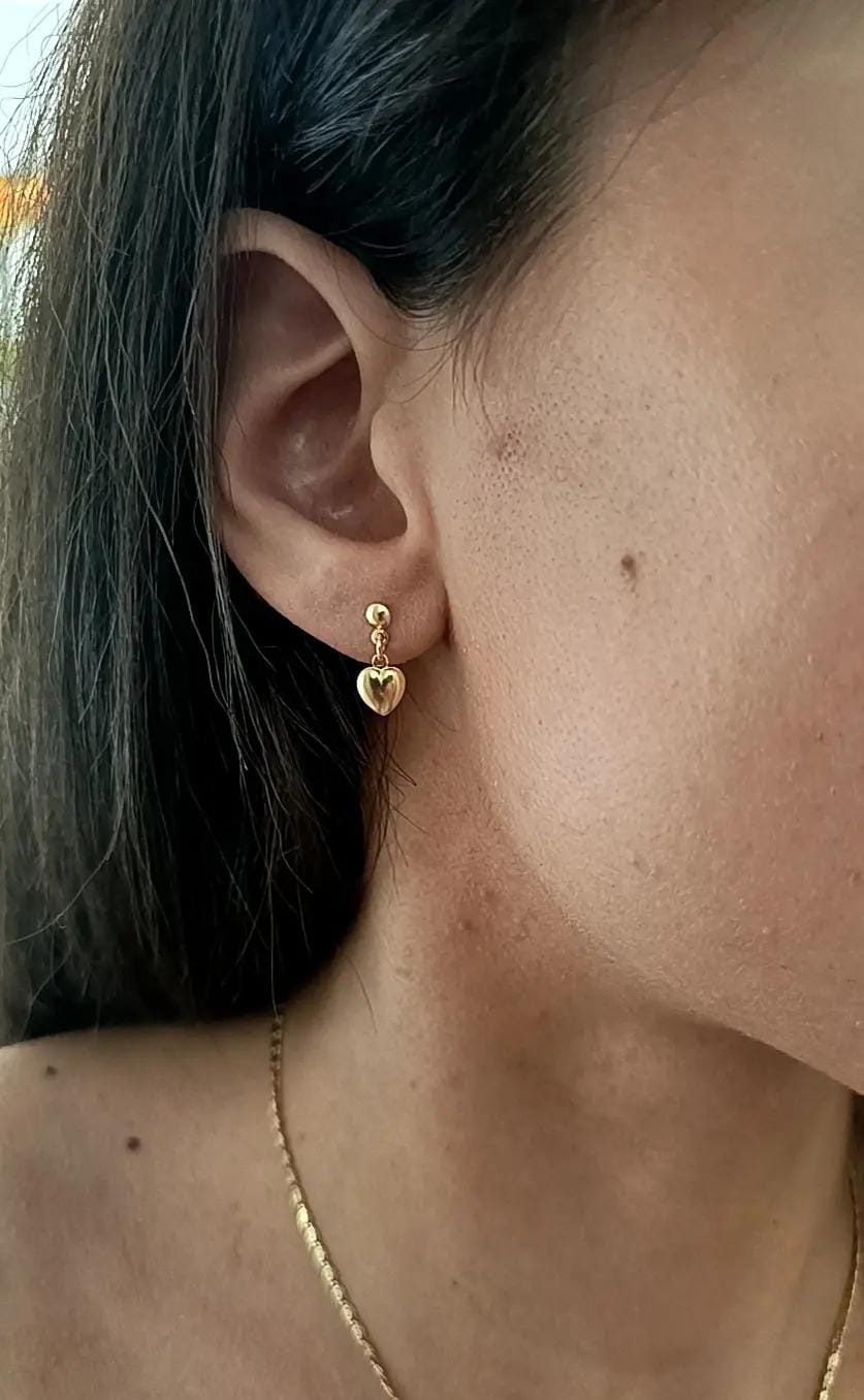 ORECCHINI DROP CUORE PLACCATI ORO