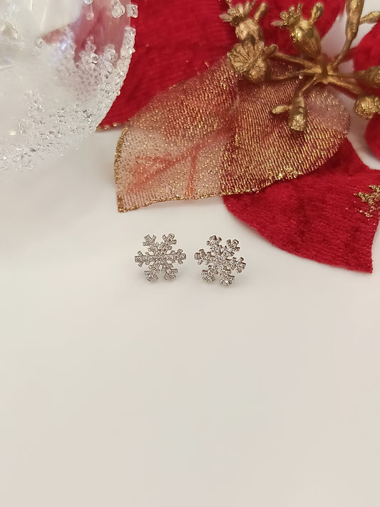ORECCHINI FIOCCO DI NEVE ARGENTO