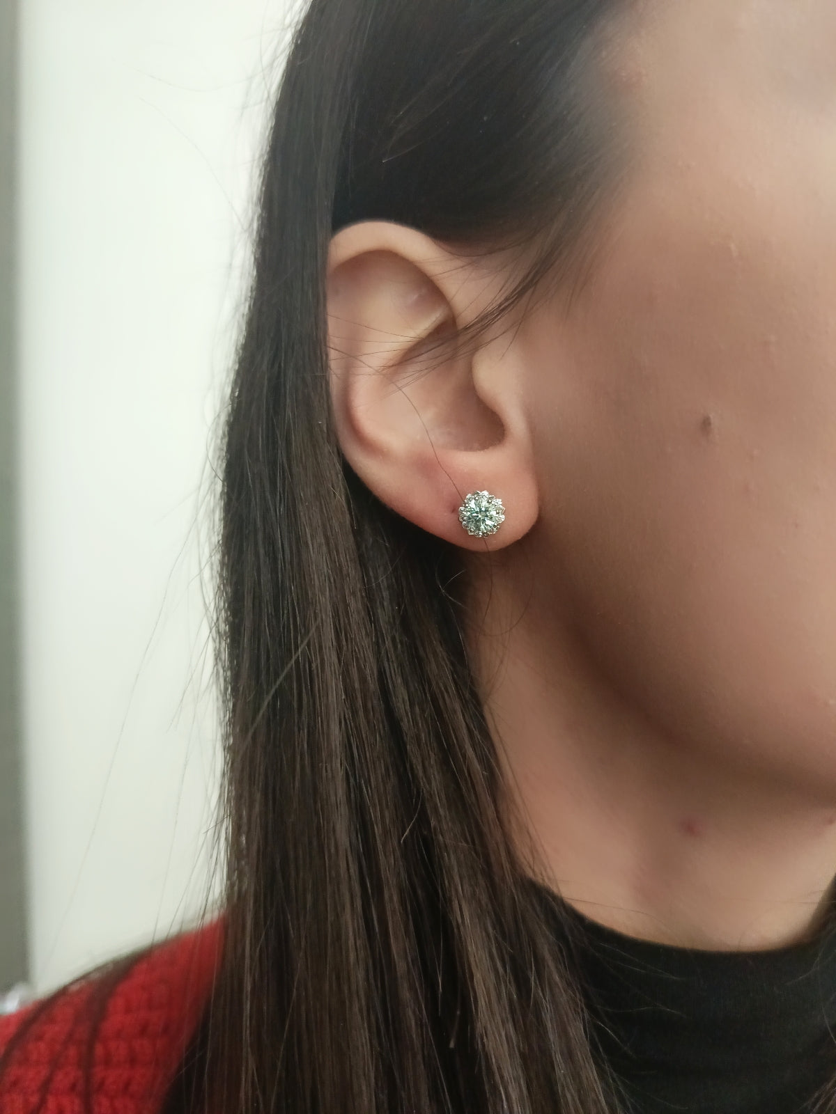 ORECCHINI FIORE DI MOISSANITE ARGENTO