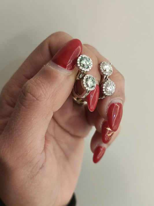 Hoops fiore di moissanite argento
