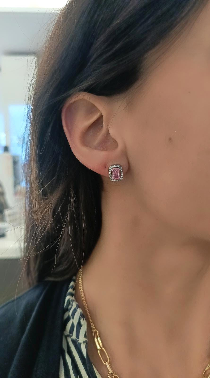 Coppia di orecchini mini kate rettangolari