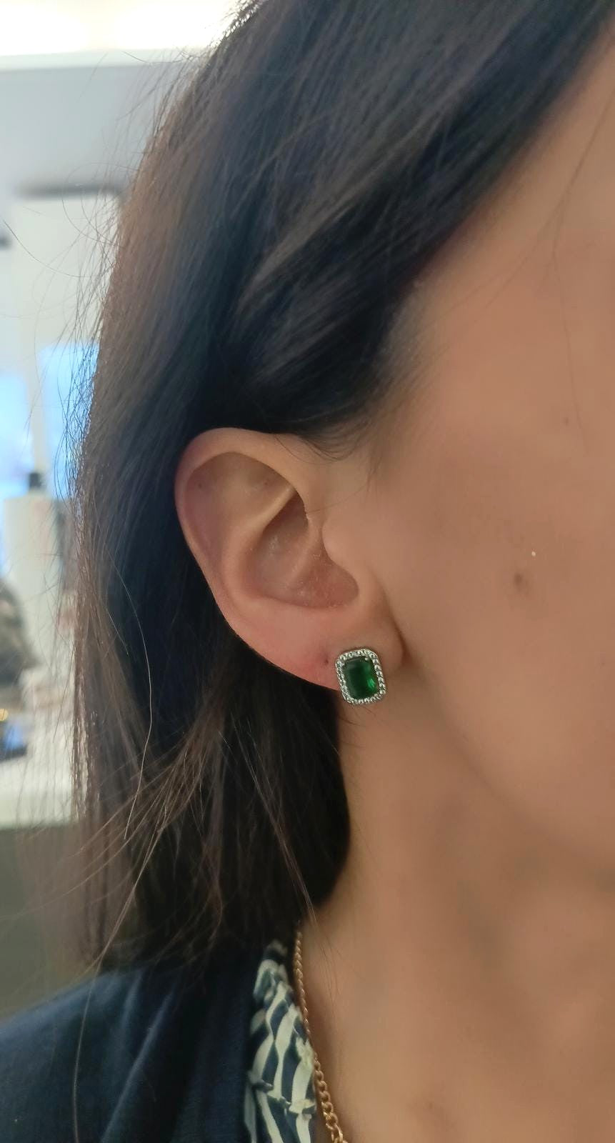 Coppia di orecchini mini kate rettangolari