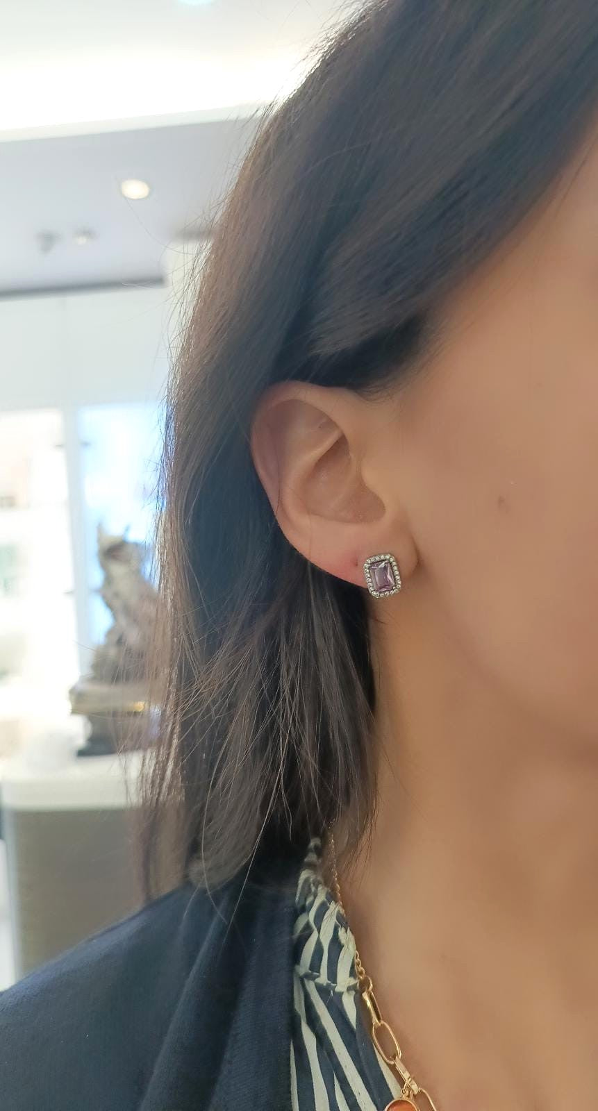 Coppia di orecchini mini kate rettangolari