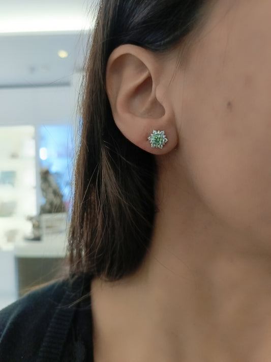 Orecchini stella di moissanite argento