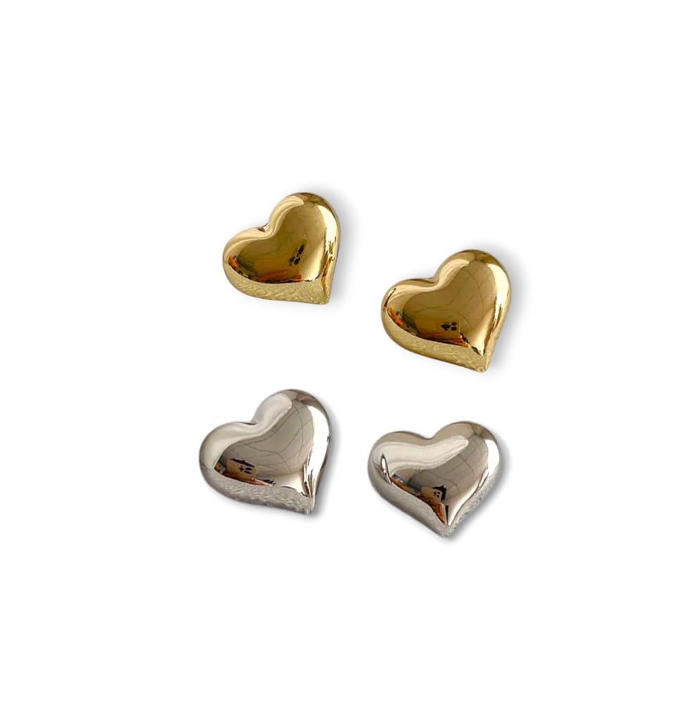 Orecchini cuore bombato
