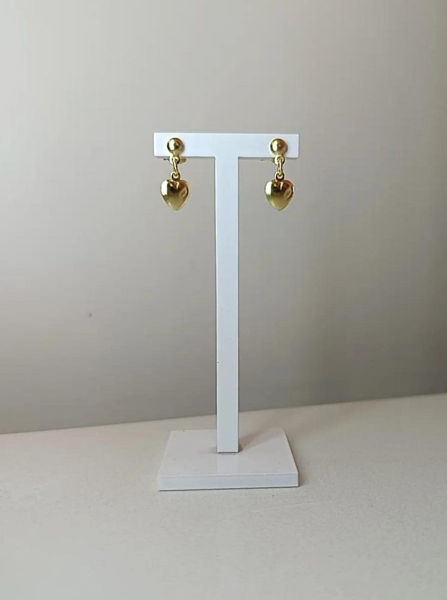 ORECCHINI DROP CUORE PLACCATI ORO