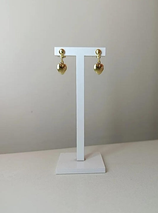 ORECCHINI DROP CUORE PLACCATI ORO