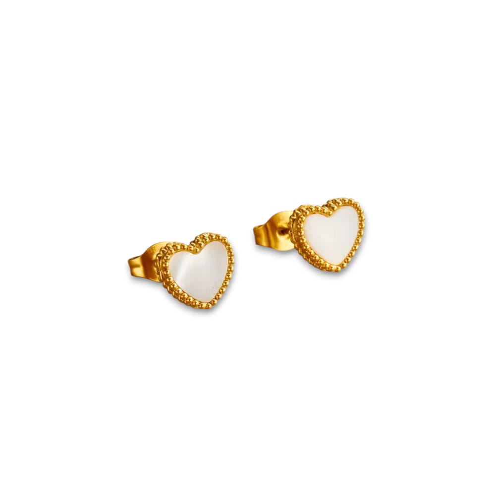 Orecchini cuore perlato
