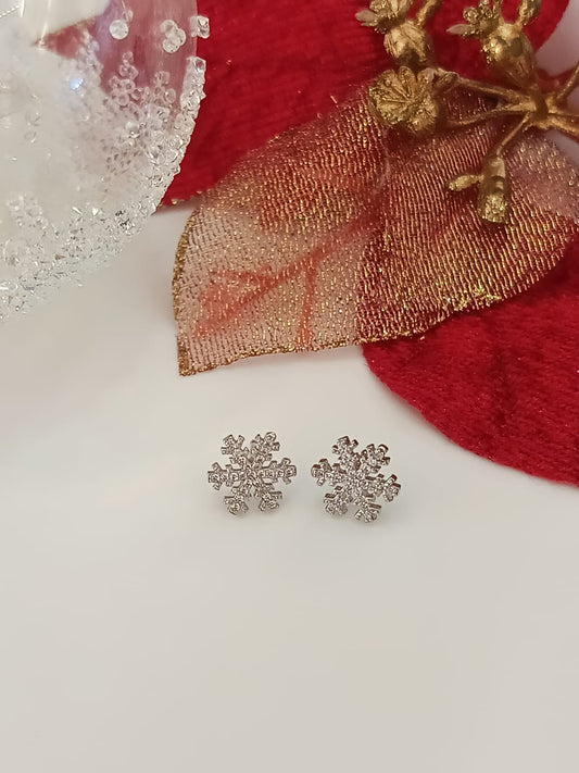 ORECCHINI FIOCCO DI NEVE ARGENTO