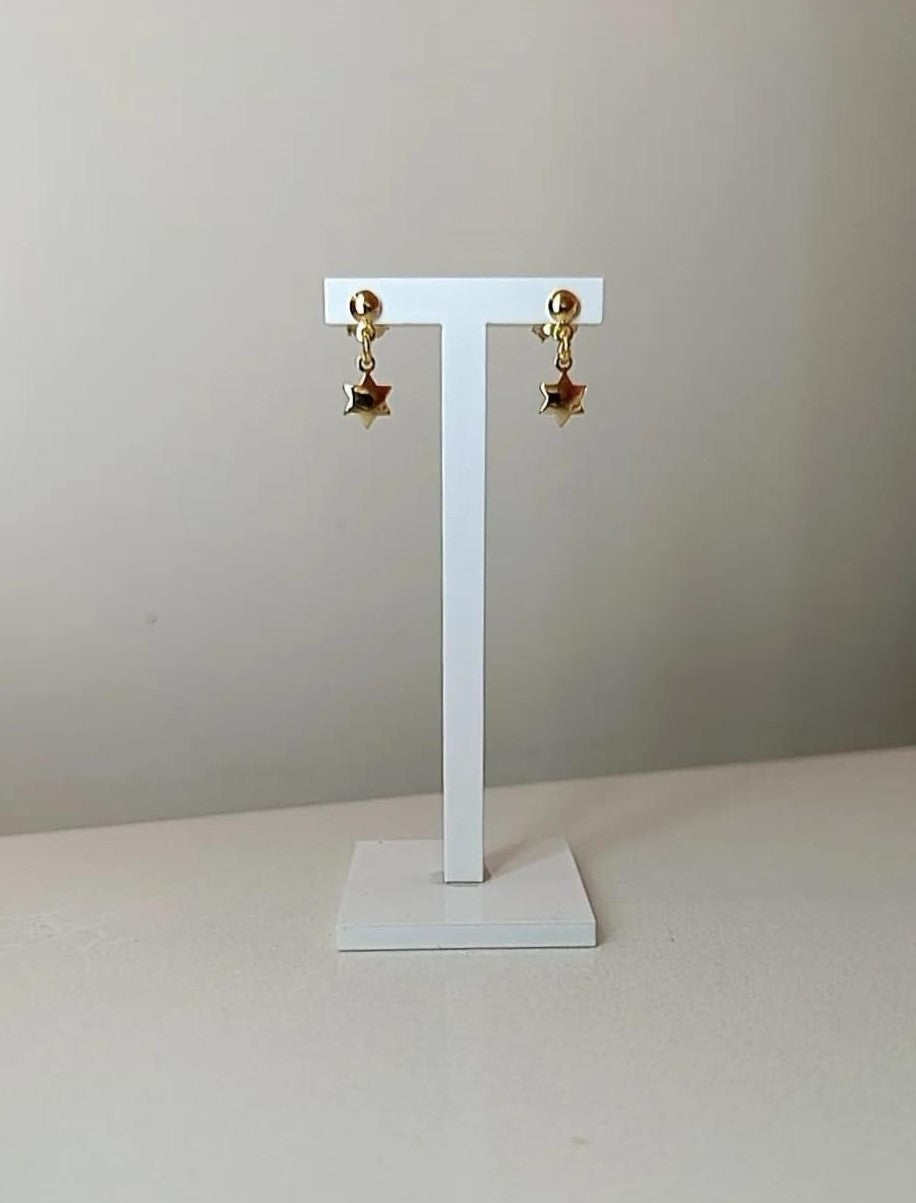 ORECCHINI DROP STELLA PLACCATI ORO