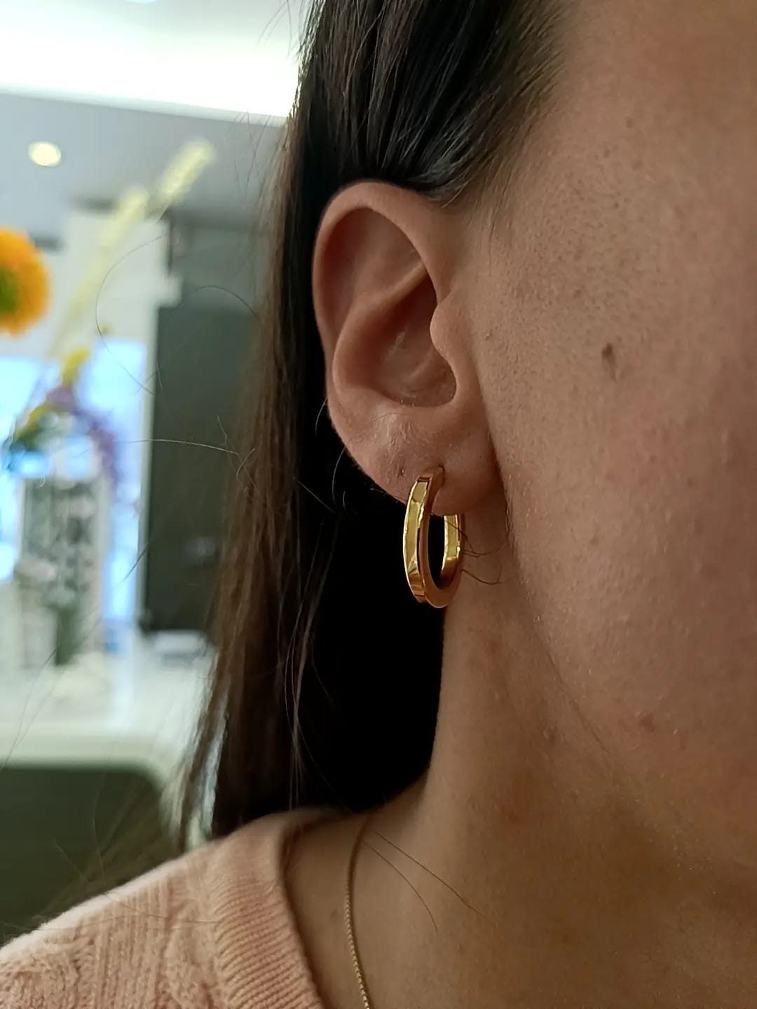 ORECCHINI CERCHI BOXY PLACCATI ORO