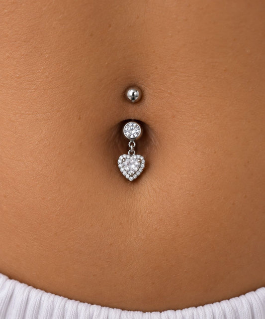 Pearcing ombelico cuore pendente