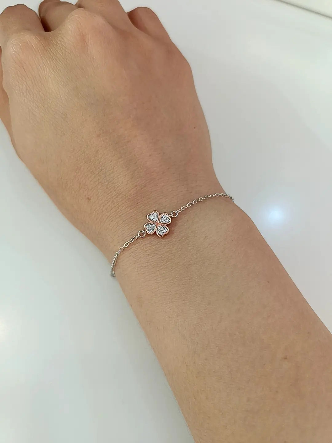 BRACCIALE QUADRIFOGLIO BICOLORE