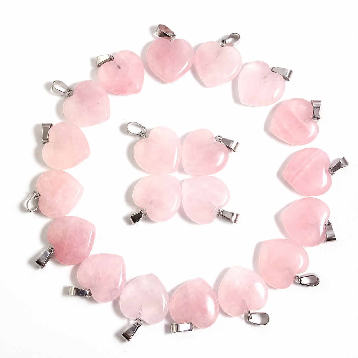 Ciondolo Cuore Quarzo Rosa