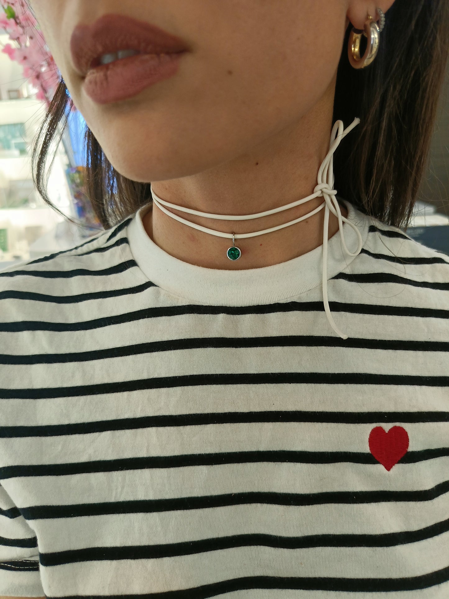 Collana con cordino in cotone cerato
