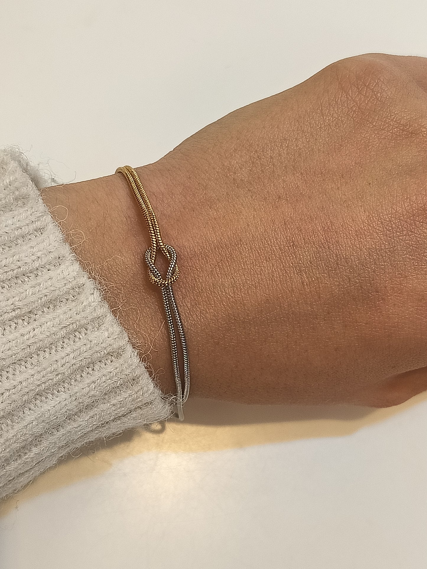 Bracciale nodo bicolor