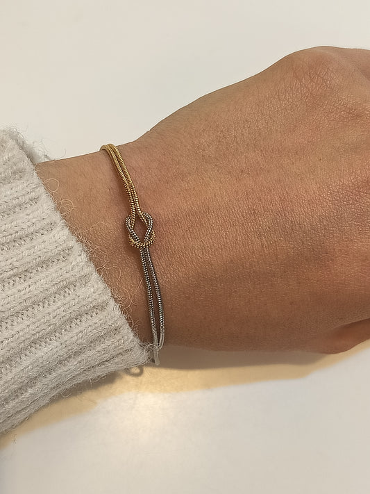 Bracciale nodo bicolore