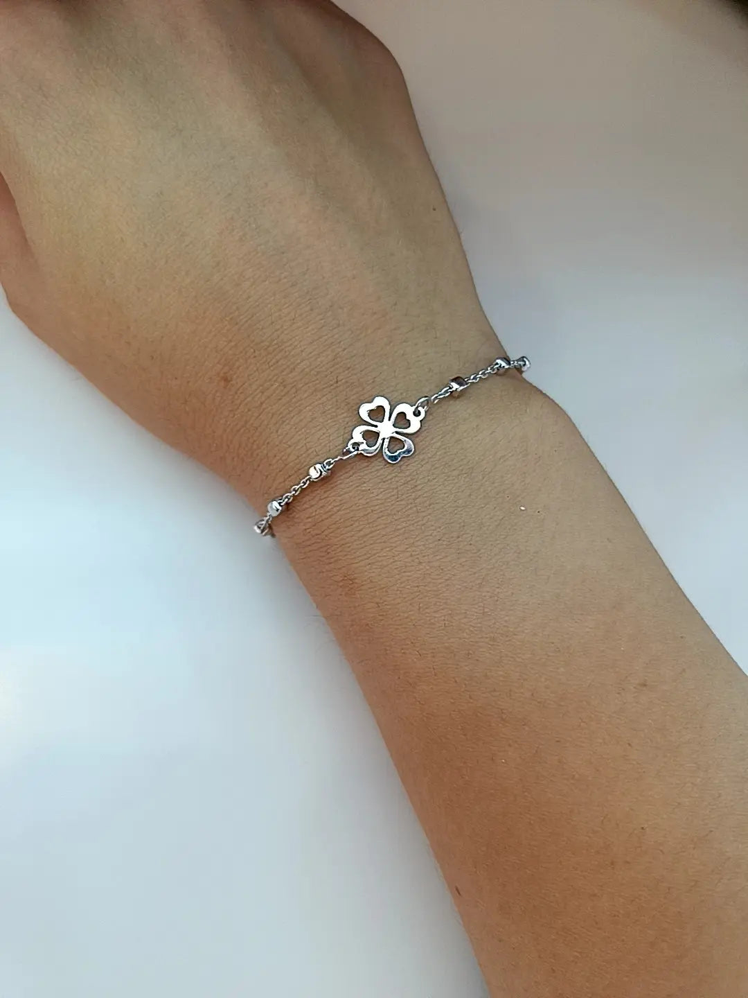 BRACCIALE QUADRIFOGLIO ARGENTO