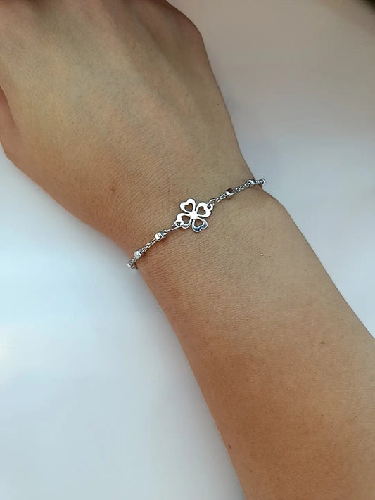 BRACCIALE QUADRIFOGLIO ARGENTO