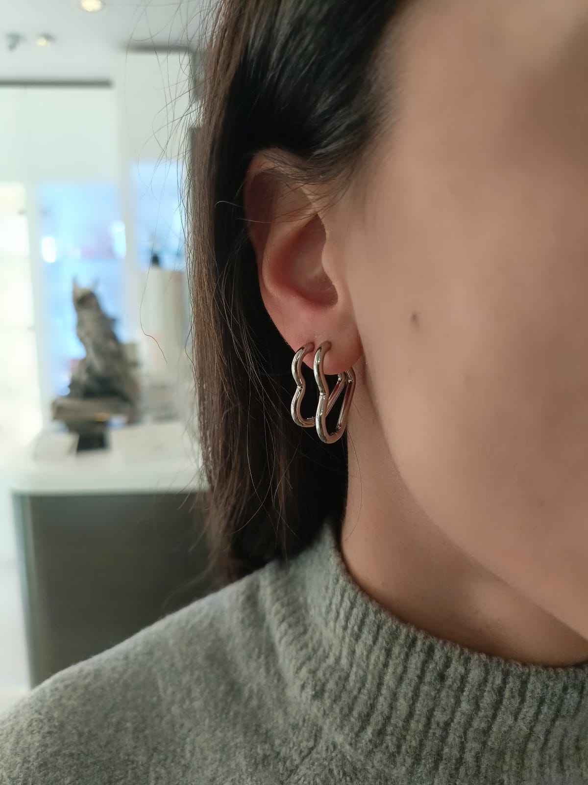 Coppia di orecchini cuore silver