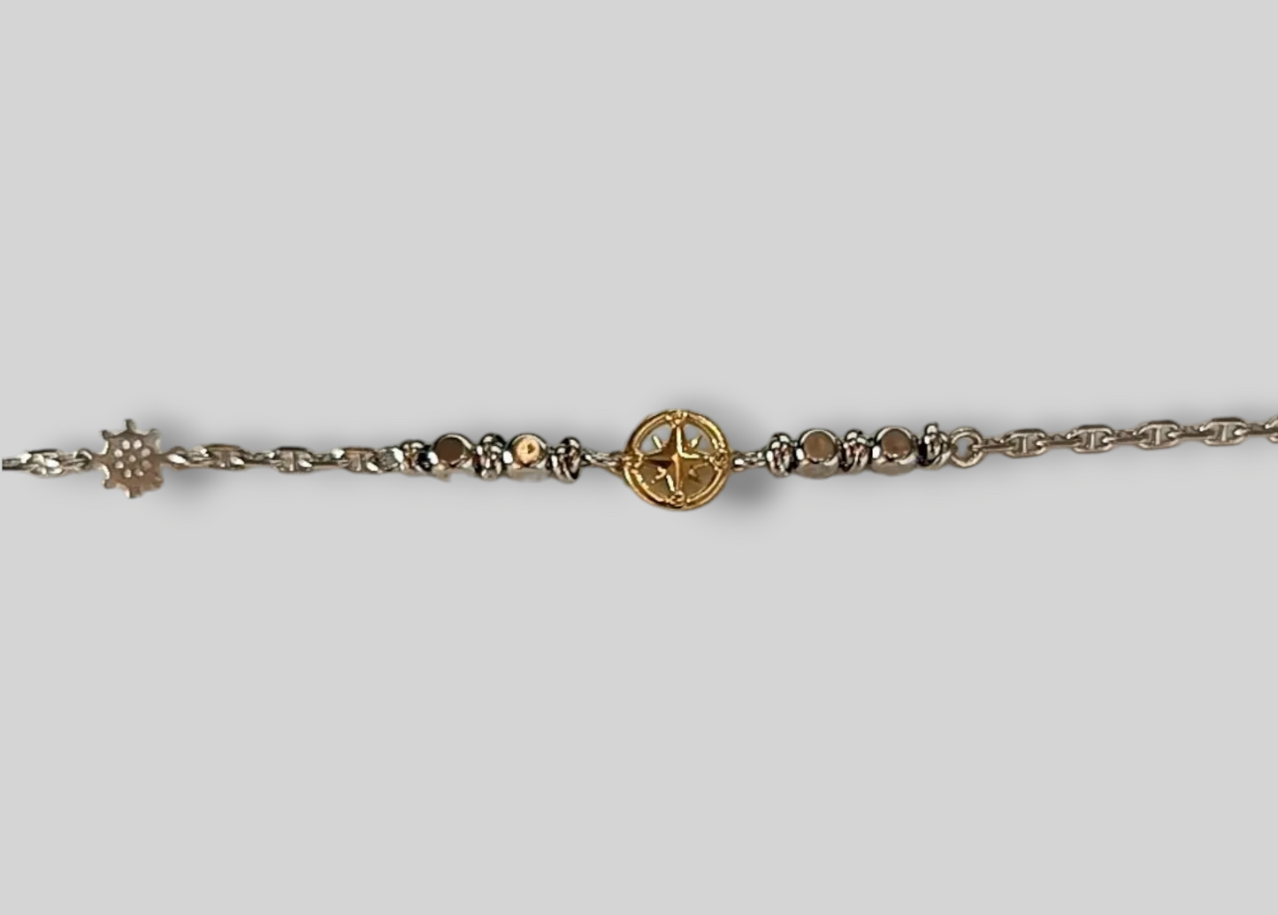 BRACCIALE ROSA DEI VENTI ARGENTO E ORO