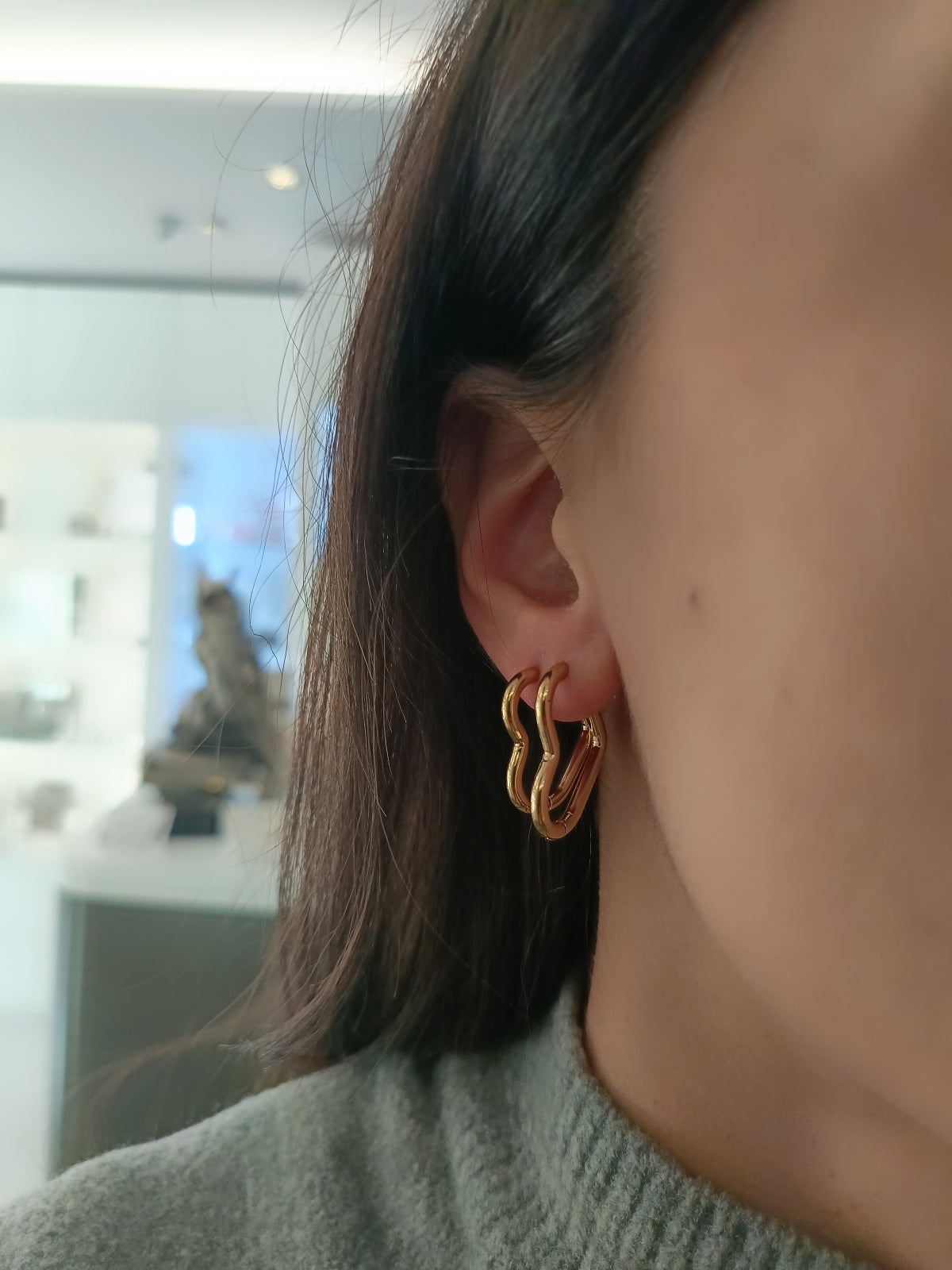 Coppia di orecchini cuore gold