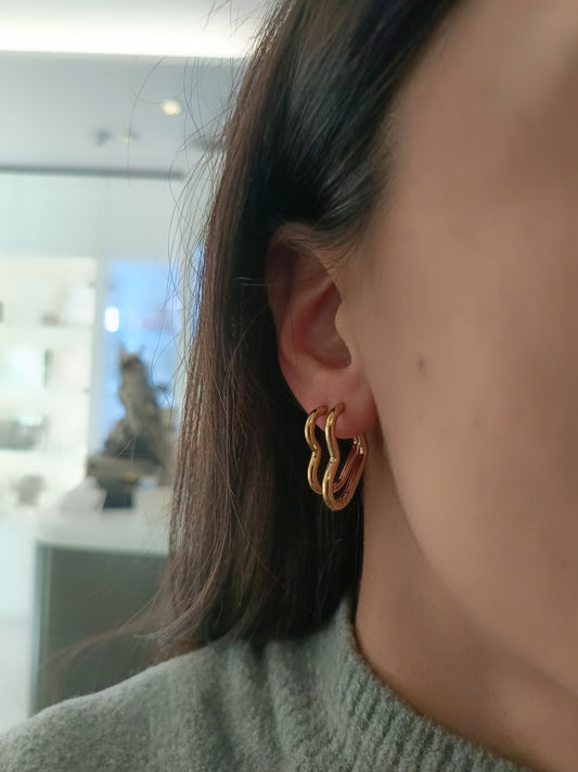 Coppia di orecchini cuore gold