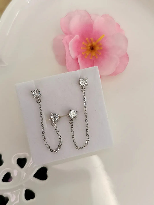 ORECCHINI DOPPIA LUCE ARGENTO