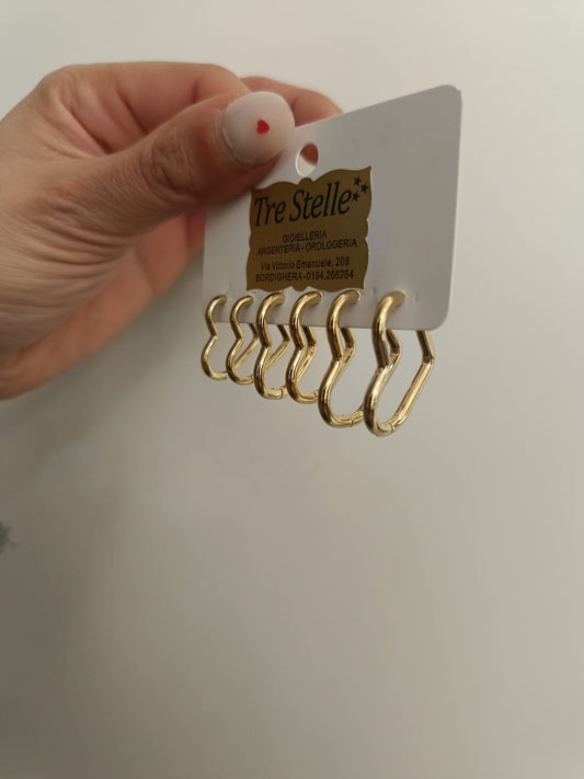 Coppia di orecchini cuore gold