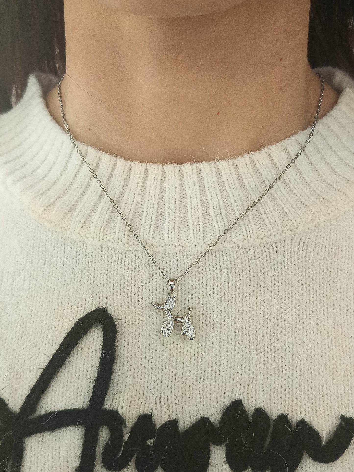 Collana cane palloncino zirconato