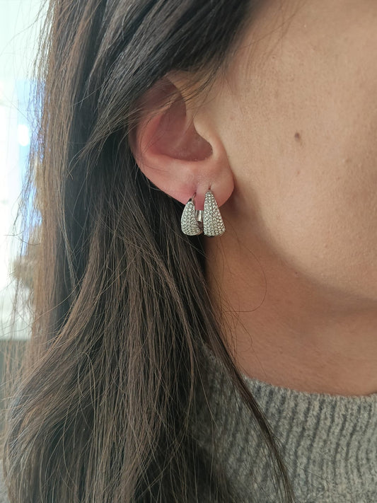 Coppia di orecchini goccia luxury silver