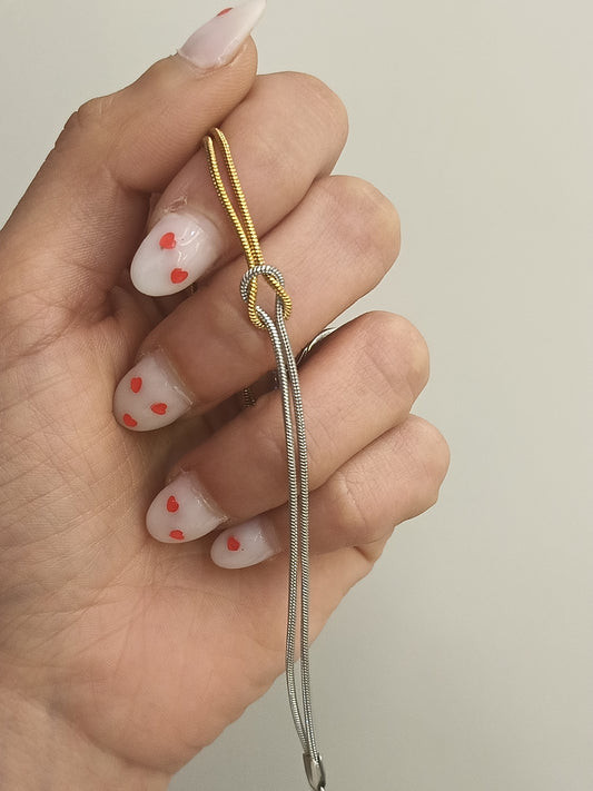 Bracciale nodo bicolore