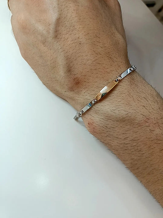 BRACCIALE TARGA BOLD ARGENTO E ORO
