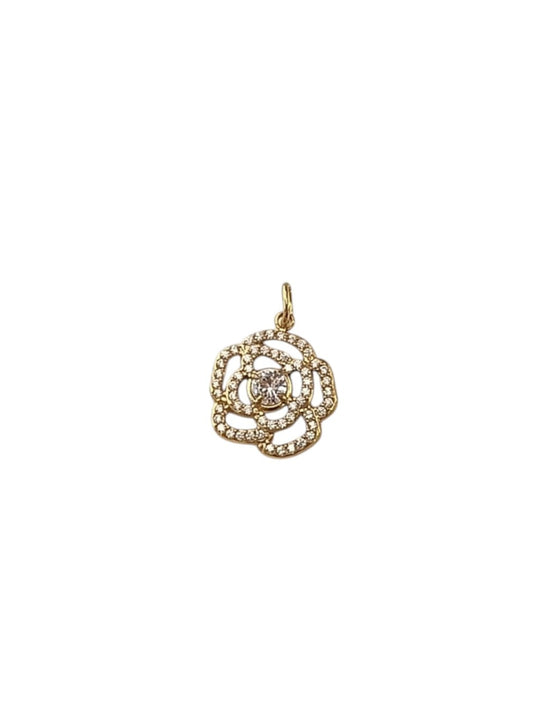 Ciondolo rosa zirconato gold