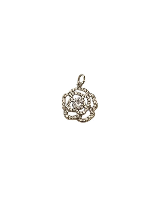 Ciondolo rosa zirconato silver