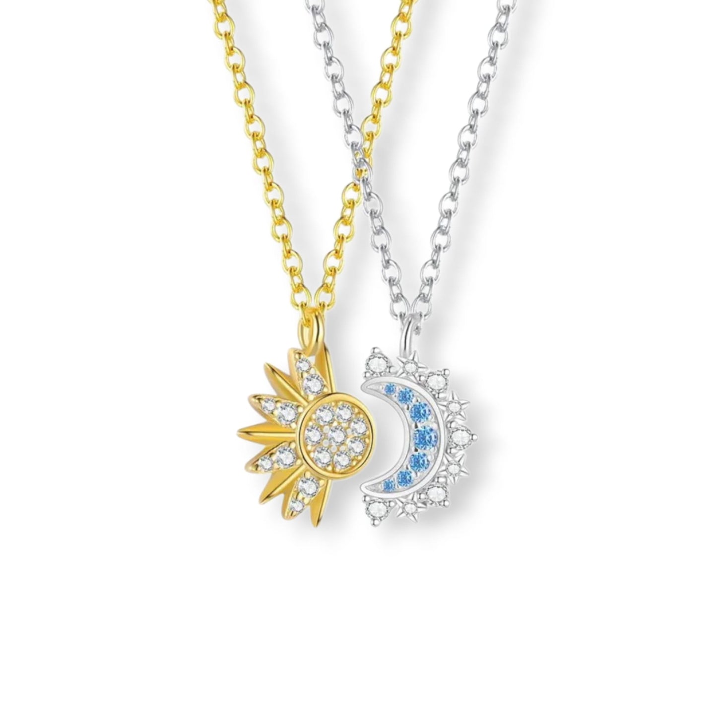 Set 2 collane sole e luna