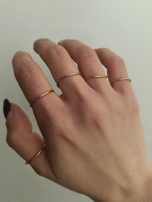 Set di 5 fedine regolabili gold