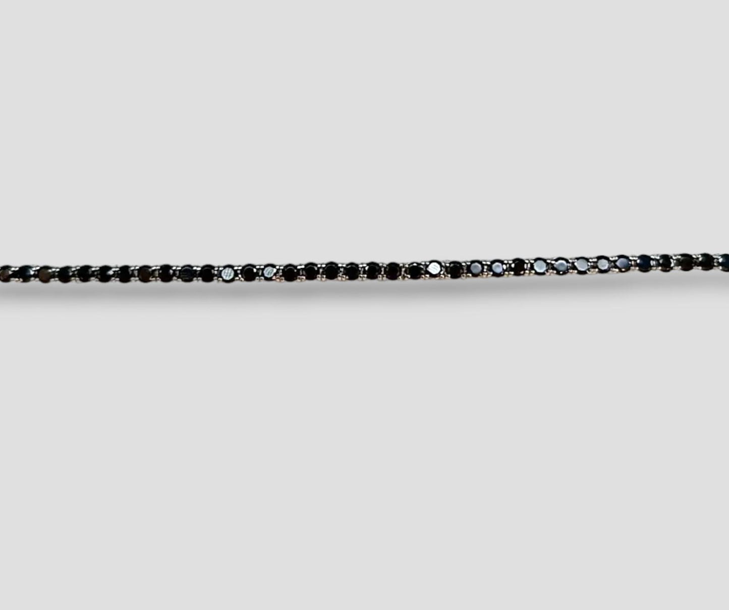 BRACCIALE TENNIS PIETRE NERE ARGENTO