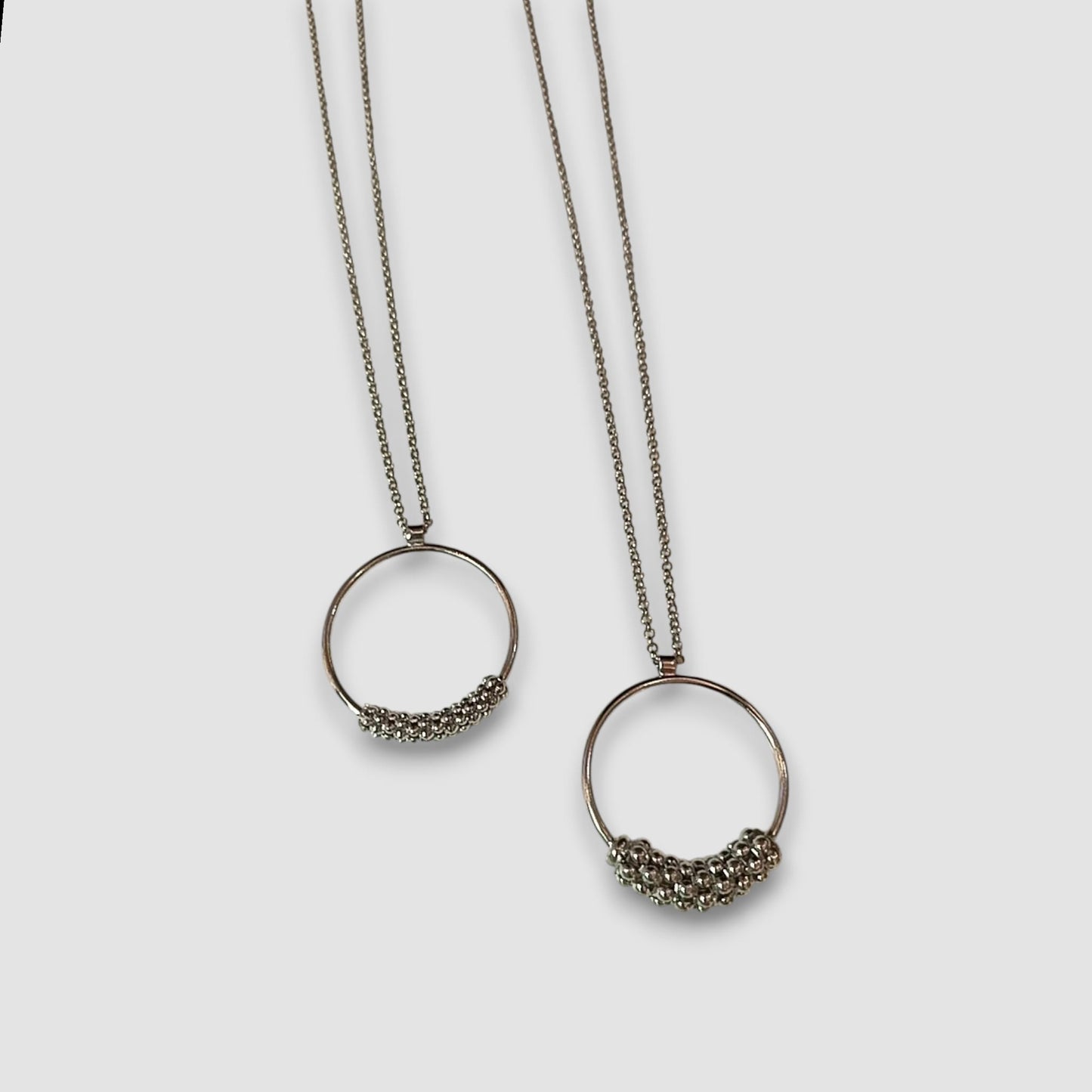 COLLANA CERCHIO DI PERLINE ARGENTO