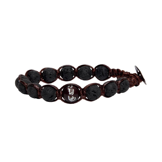 Bracciale Tamashii Acqua con pietra lava nera BHS906-98