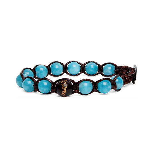 Bracciale Tamashii Terra con pietra giada azzurra BHS906-196