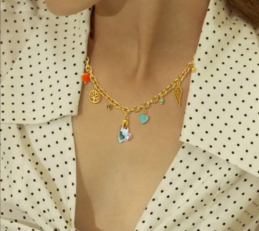 Collana cuore cangiante