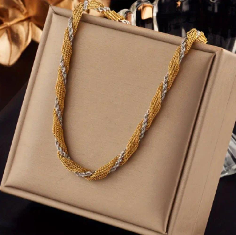 Collana intreccio bicolore