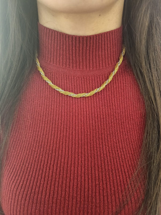 Collana intreccio bicolore