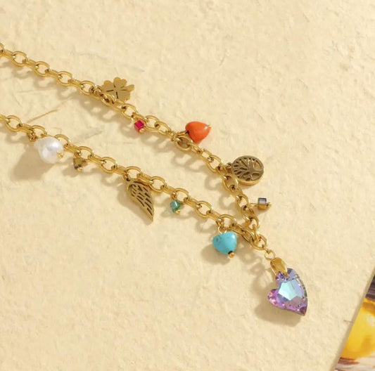 Collana cuore cangiante