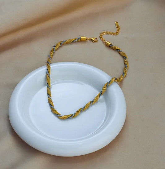 Collana intreccio bicolore